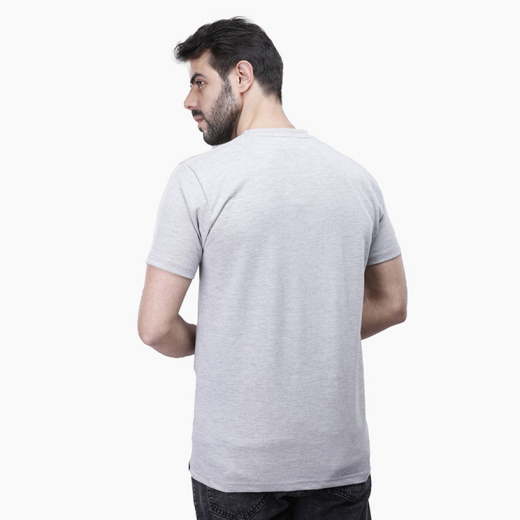 Coup - Plain T-Shirt With Round Neck And Short Sleeves GREY