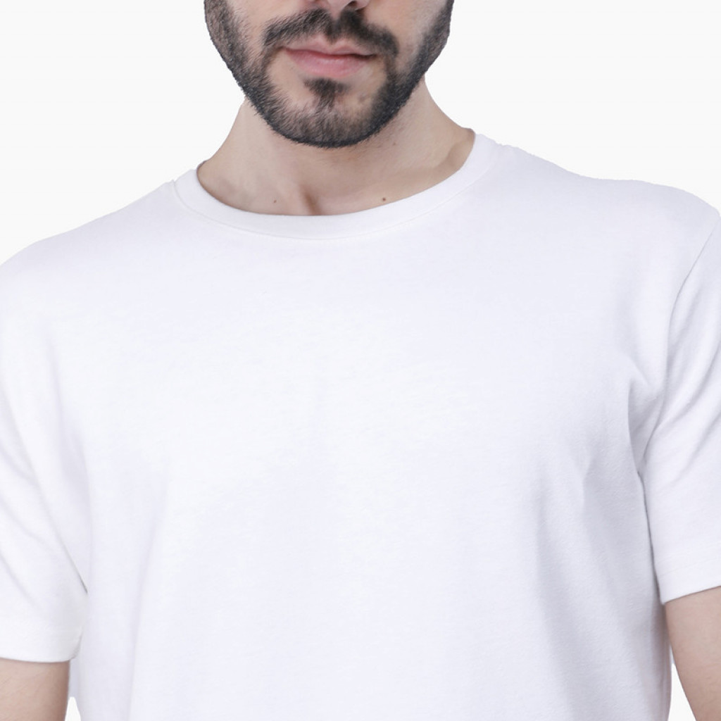 Coup - Plain T-Shirt With Round Neck And Short Sleeves WHITE